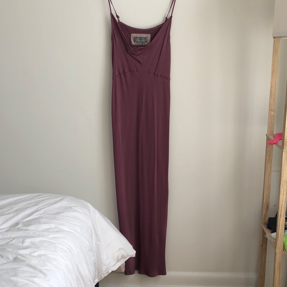 Plum cowl neck dress